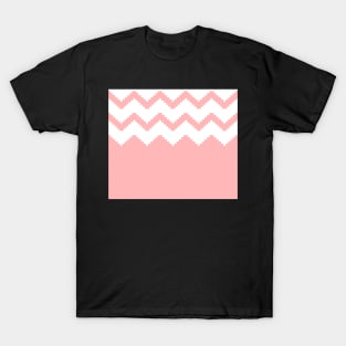 Zigzag geometric pattern - pink and white. T-Shirt